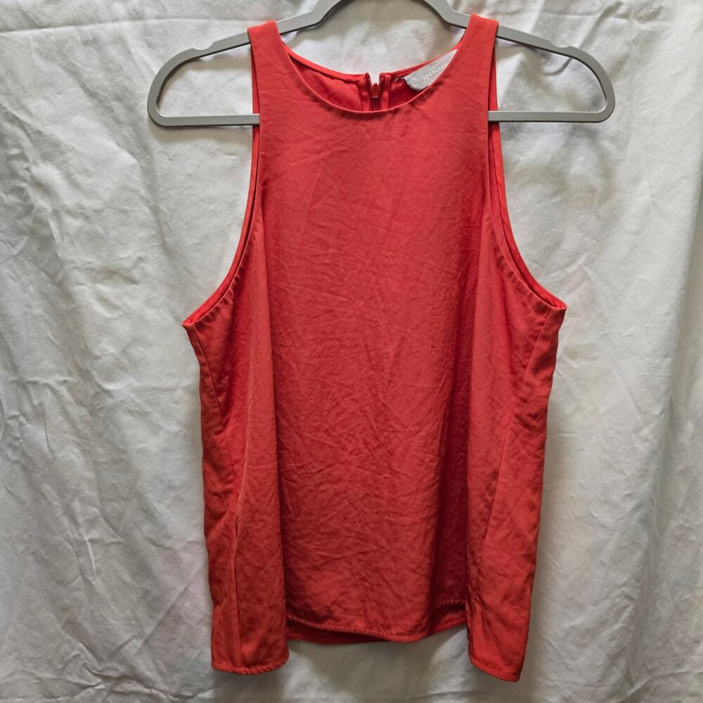 Everlane orange sleeveless high neck top size 6 back zip